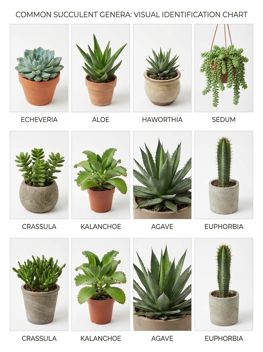 Grid of Common Succulent Types