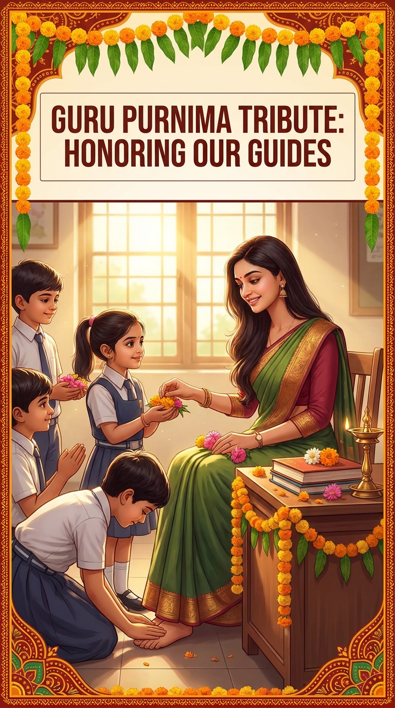 School Guru Purnima Tribute Poster Prompt