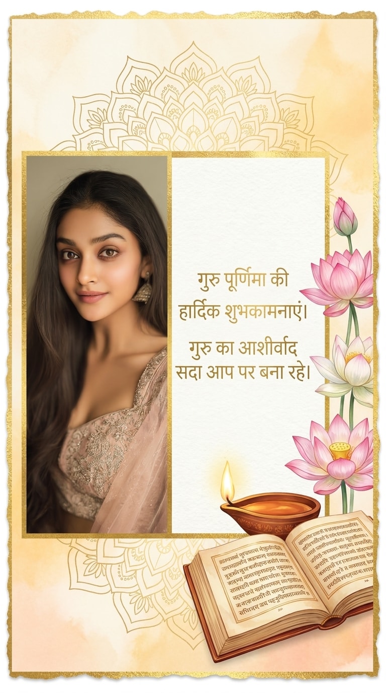 Elegant Guru Purnima Greeting Card Prompt