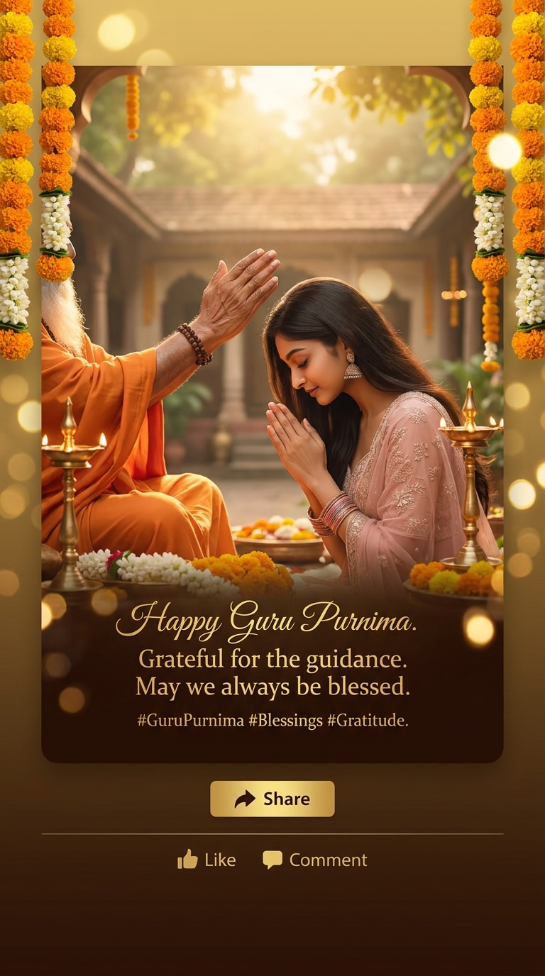 Facebook Guru Purnima Greeting AI Prompt