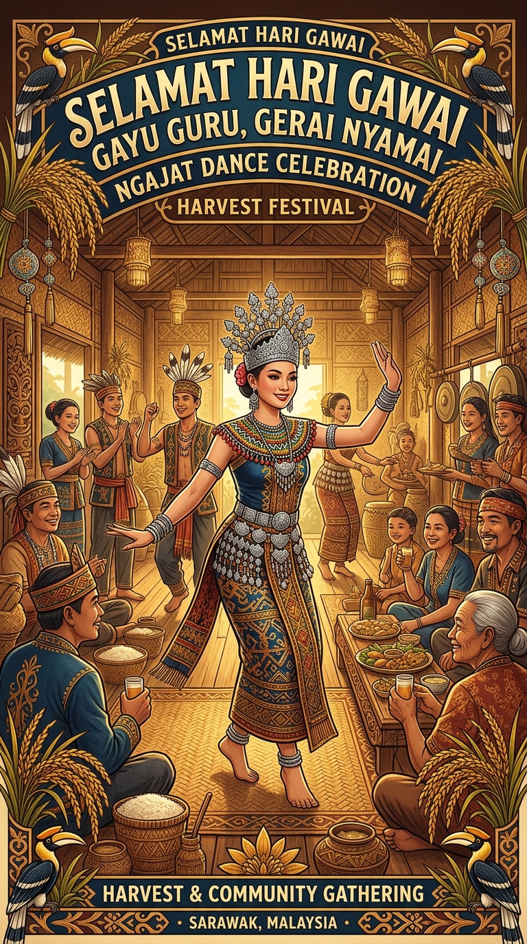 Ngajat Dance Hari Gawai Poster