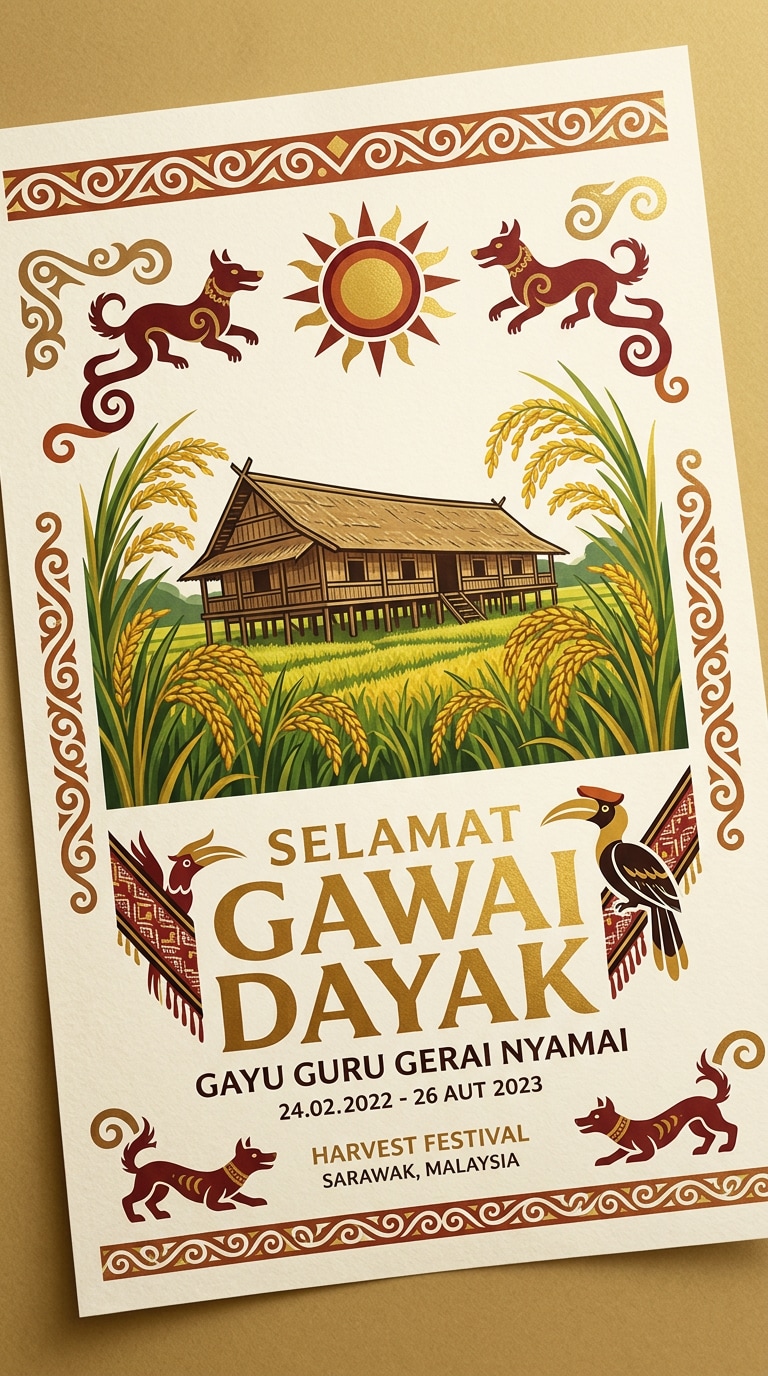 Orang Ulu Inspired Hari Gawai Poster