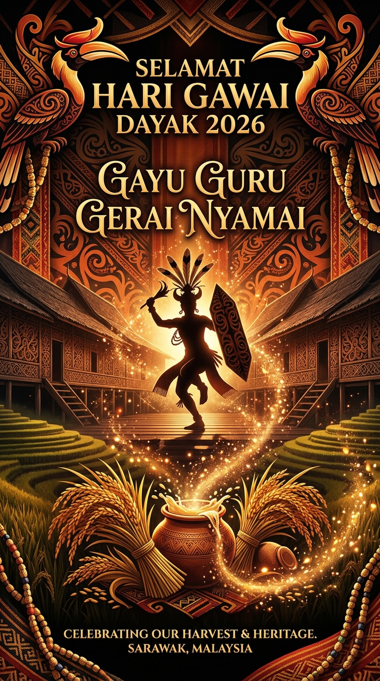 Sarawak Cultural Richness Hari Gawai Poster