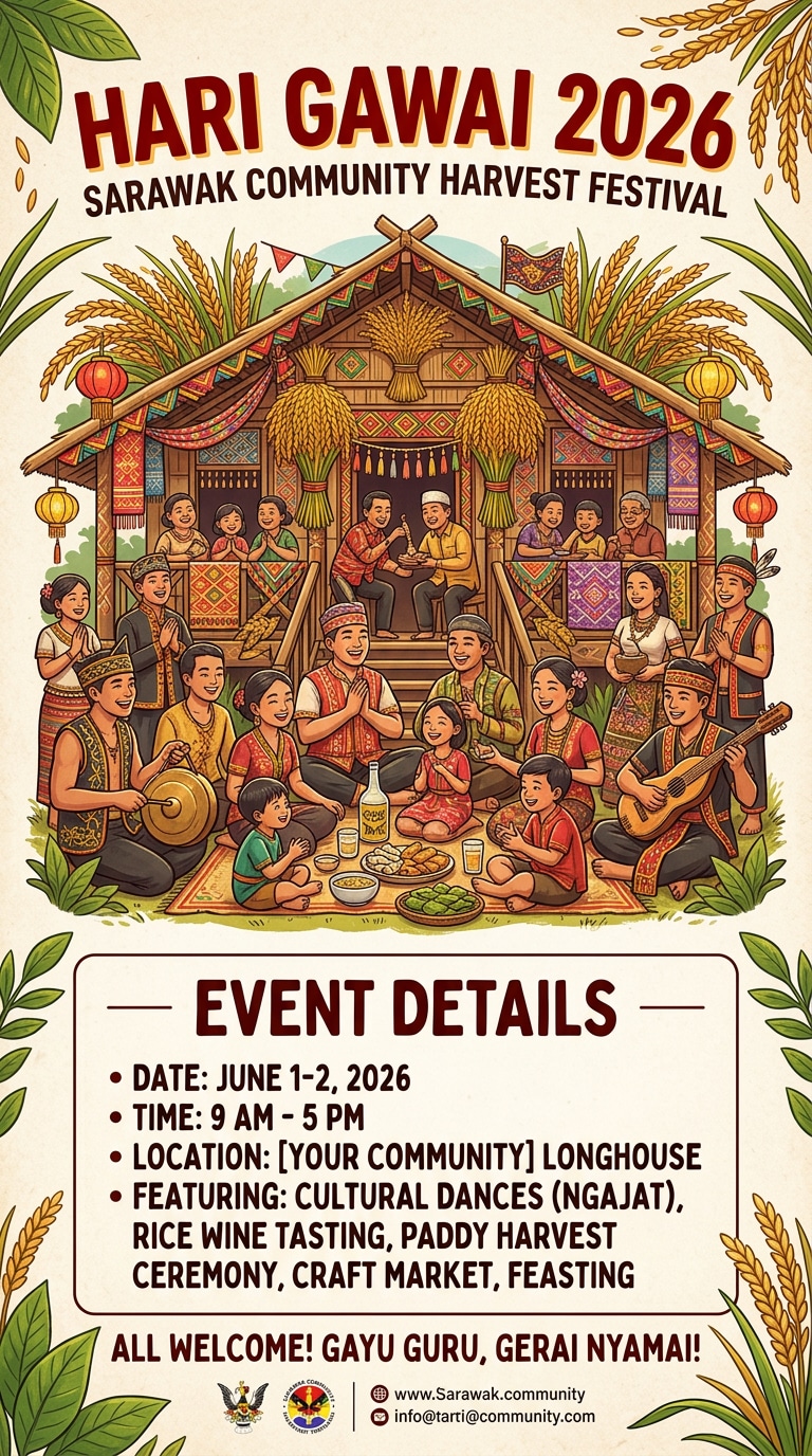 Community Event Hari Gawai Poster