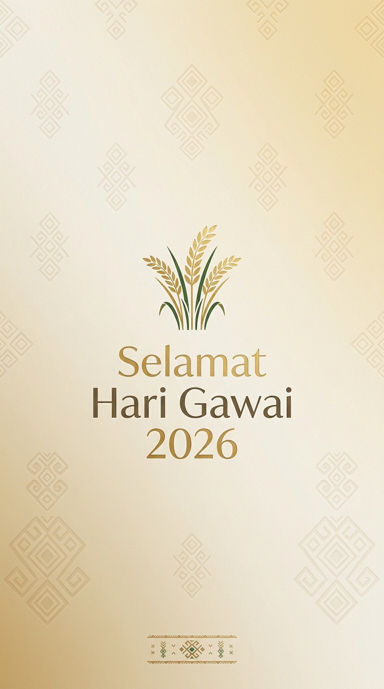 Minimal Premium Hari Gawai Greeting