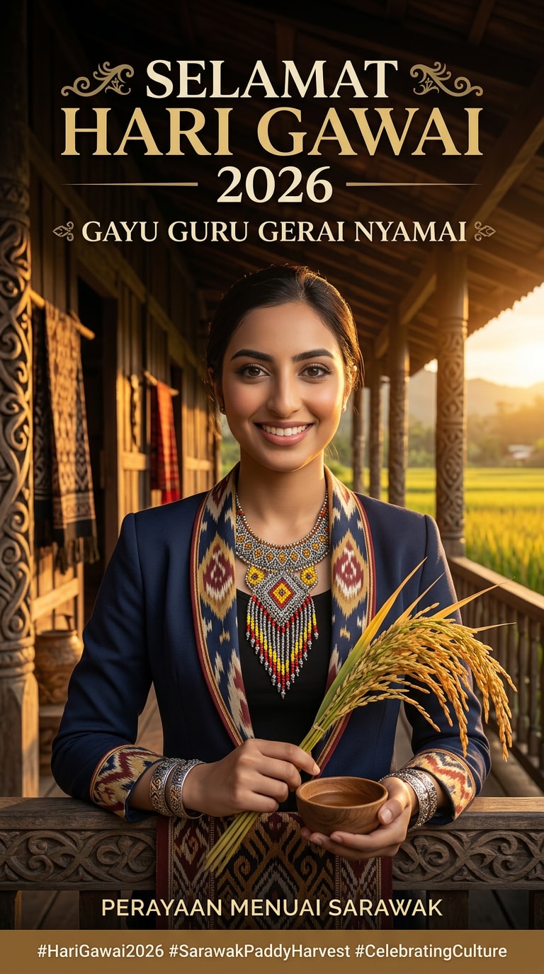 Ngajat Dance Hari Gawai AI Poster