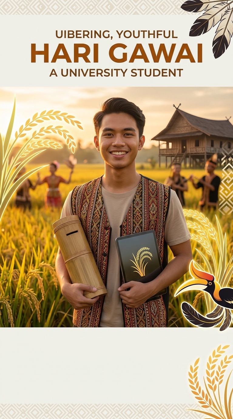 Dayak Harvest Festival AI Poster
