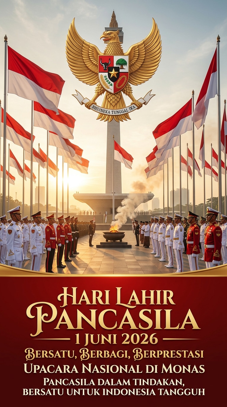 Indonesia National Flag Pancasila Day Poster