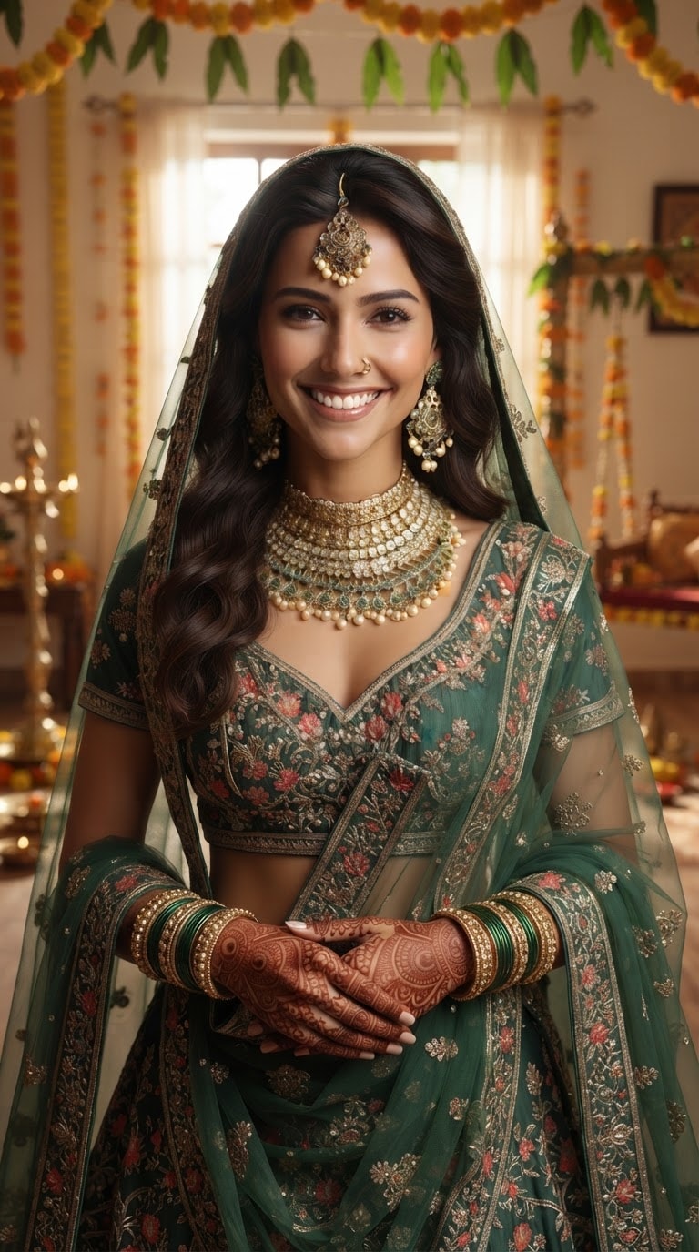 Henna Design Hariyali Teej AI Portrait