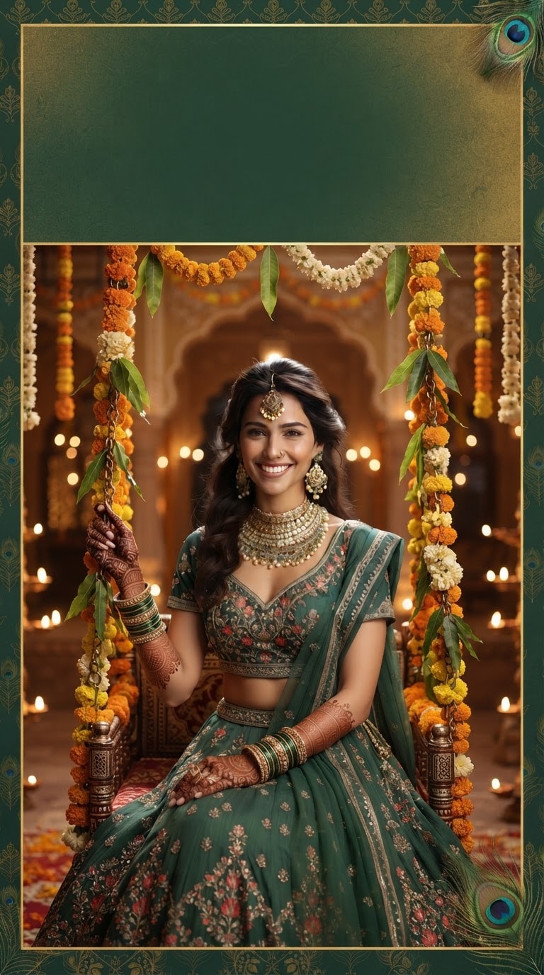 Happy Hariyali Teej Poster AI Photo Prompt