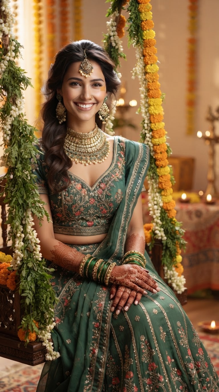 Hariyali Teej Brand Greeting AI Poster Prompt