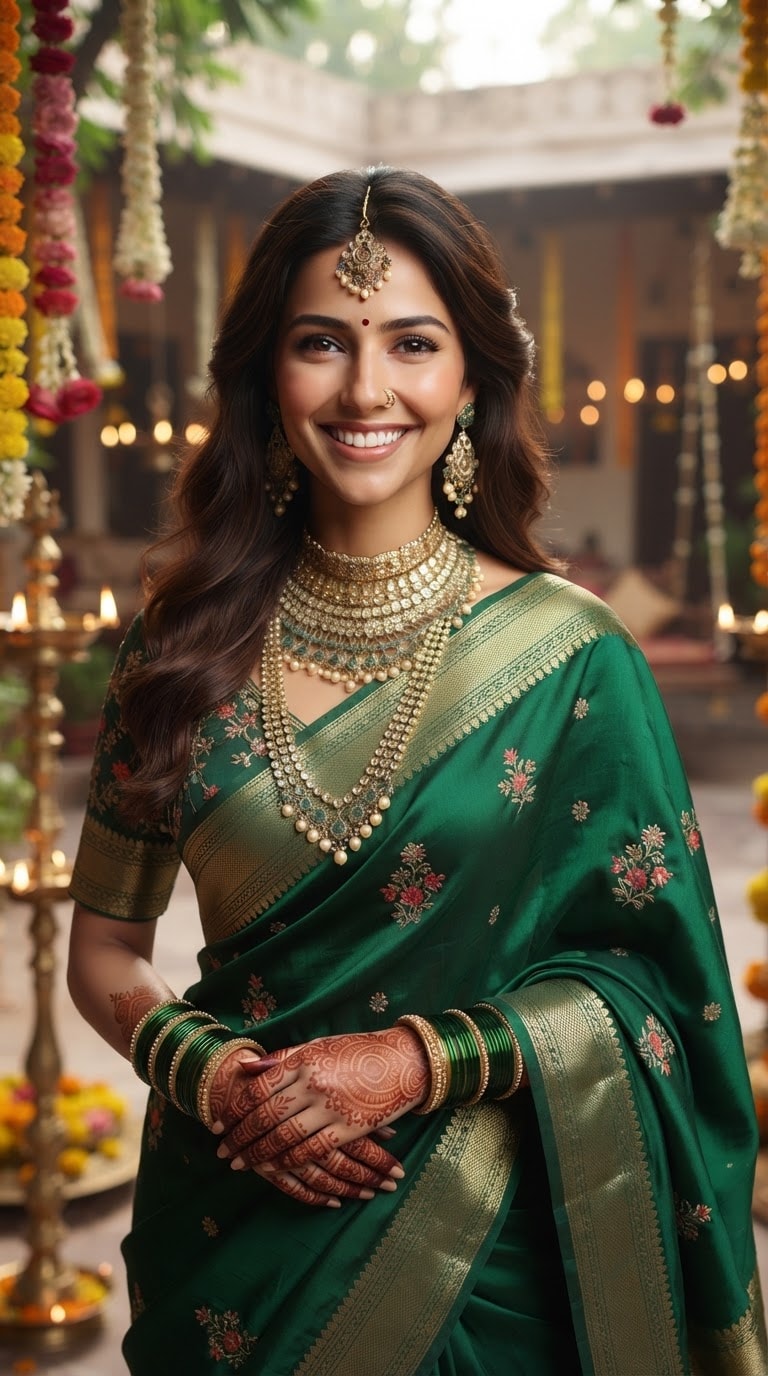 Hariyali Teej Couple AI Photo Prompt