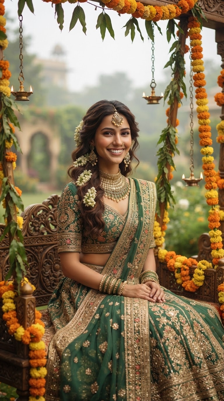 Happy Hariyali Teej Poster AI Prompt