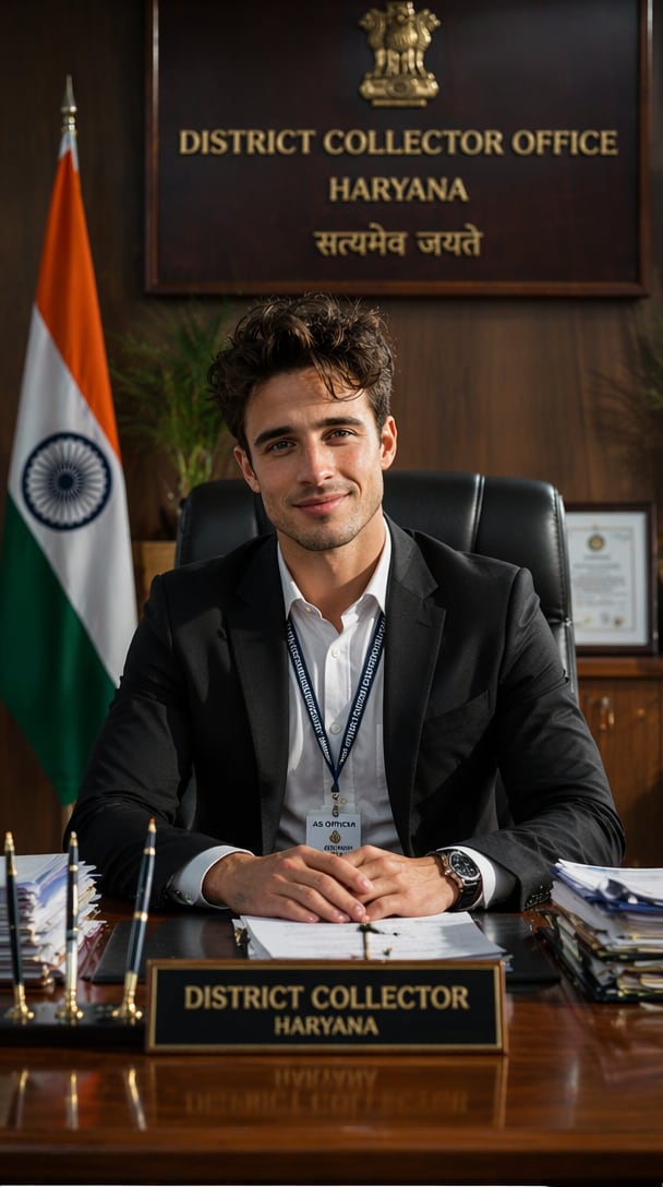 AI generated Haryana DC officer portrait result