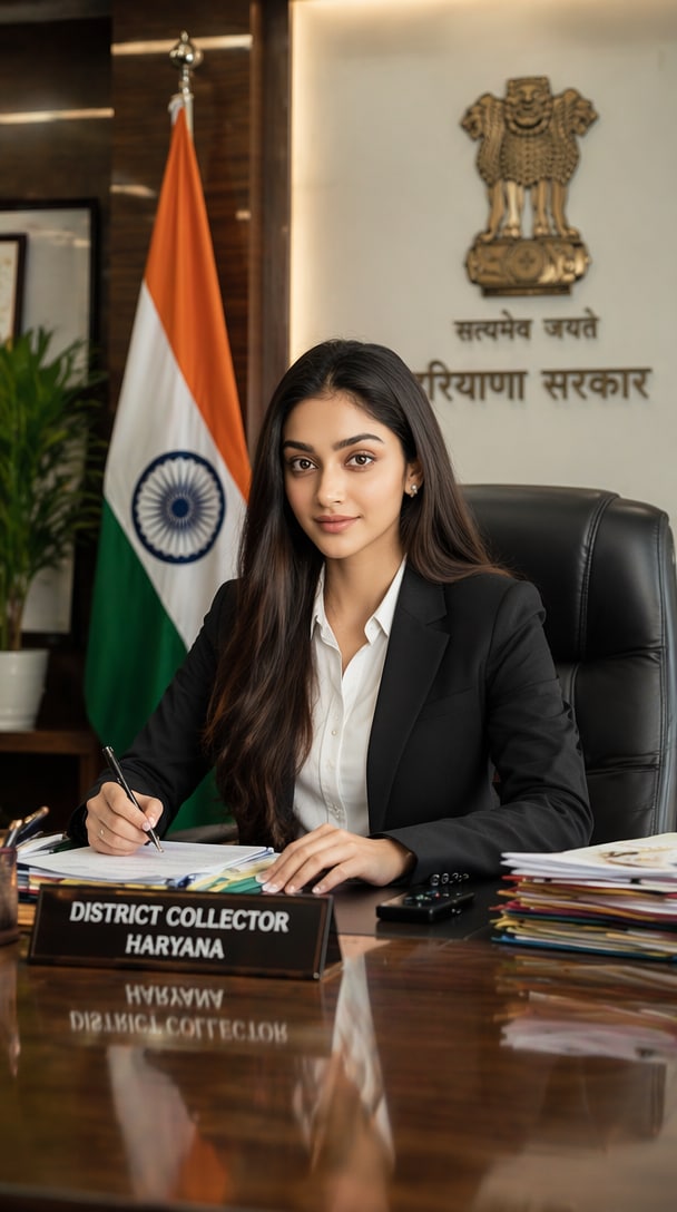 Female Haryana DC Officer Portrait Prompt
