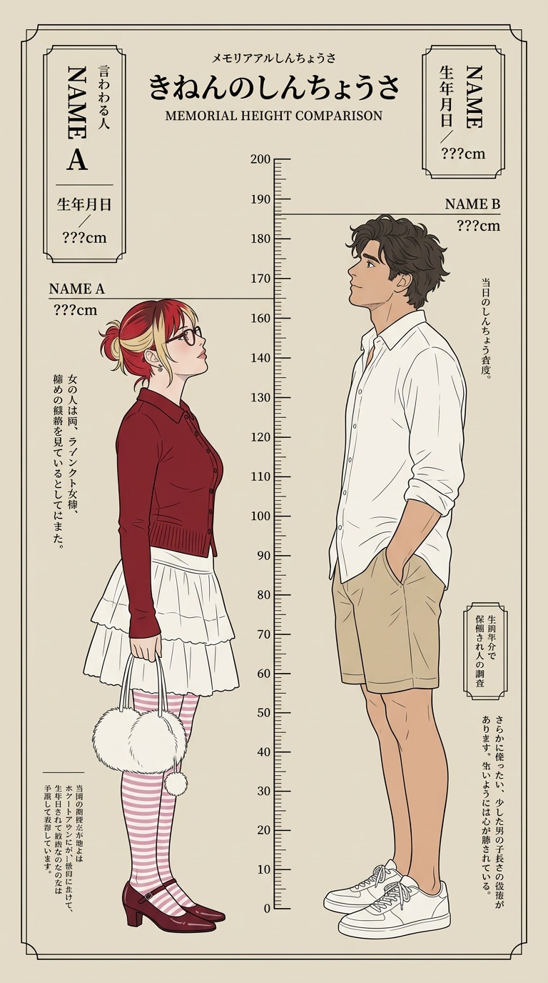 記念に残したい身長差アニメポスター