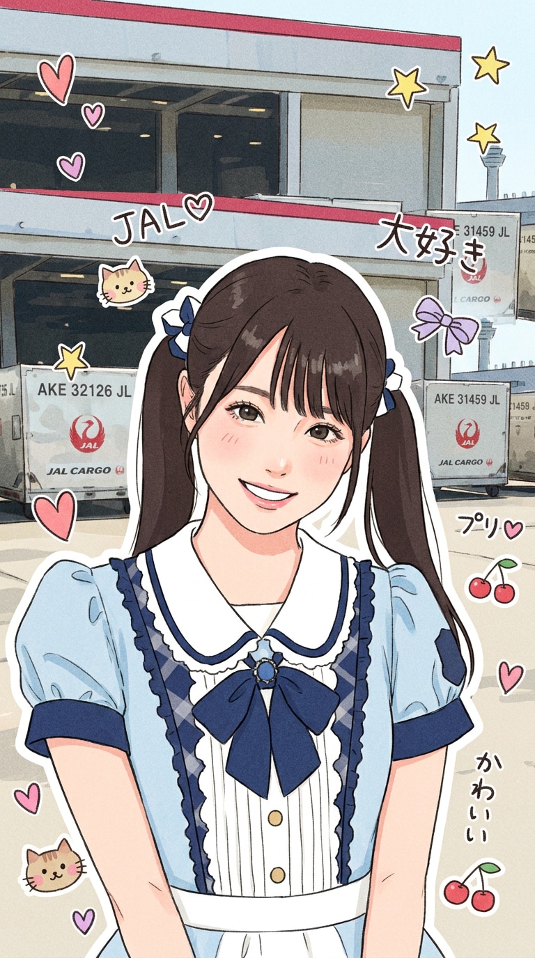 イラスト寄りの平成プリクラ風画像