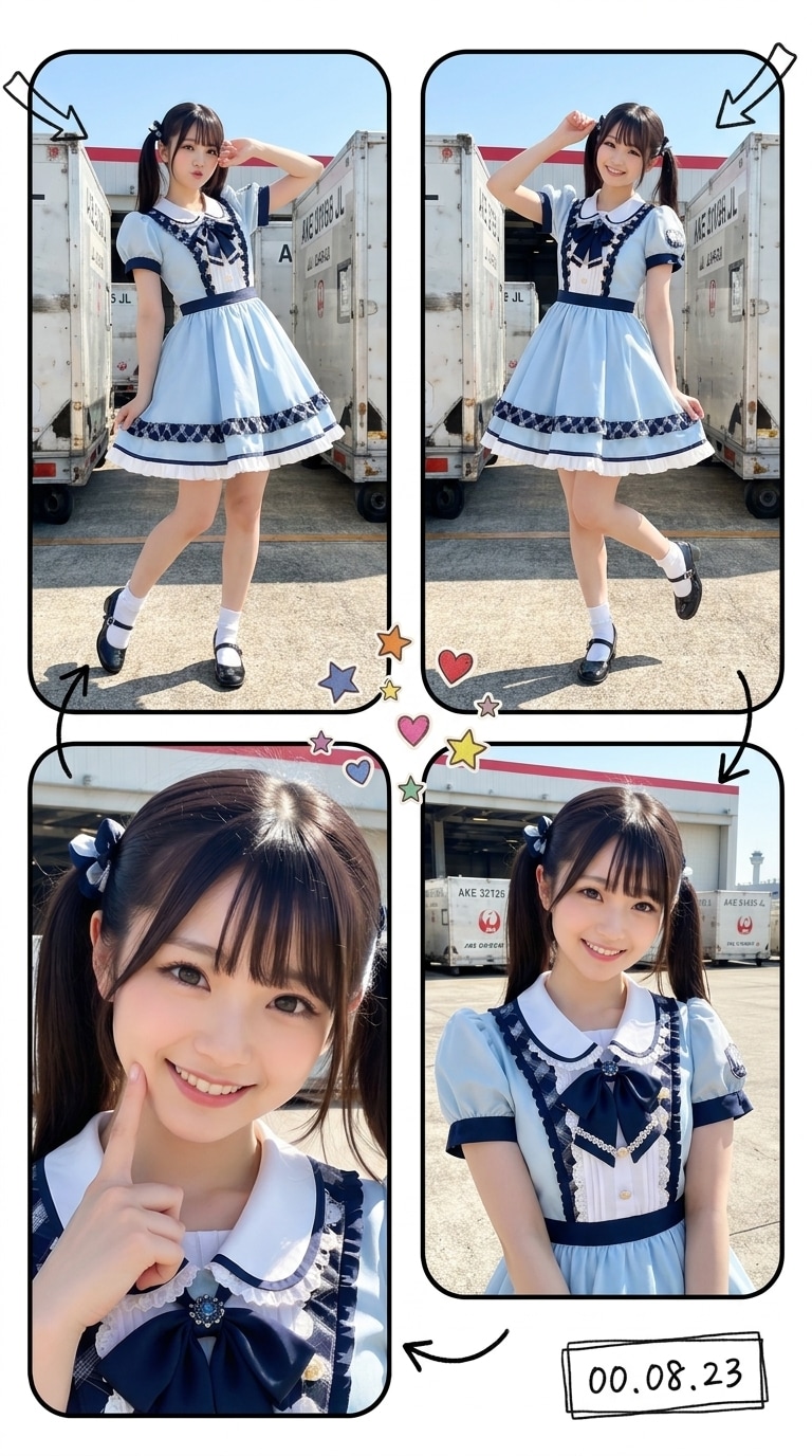 4分割フレームの平成プリクラ風画像