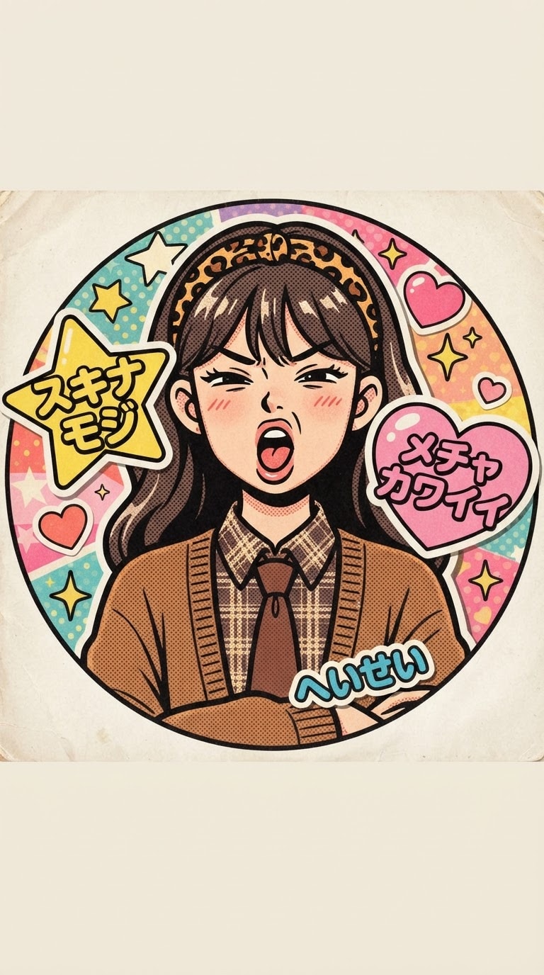 文字入り平成レトロAIアイコンプロンプト