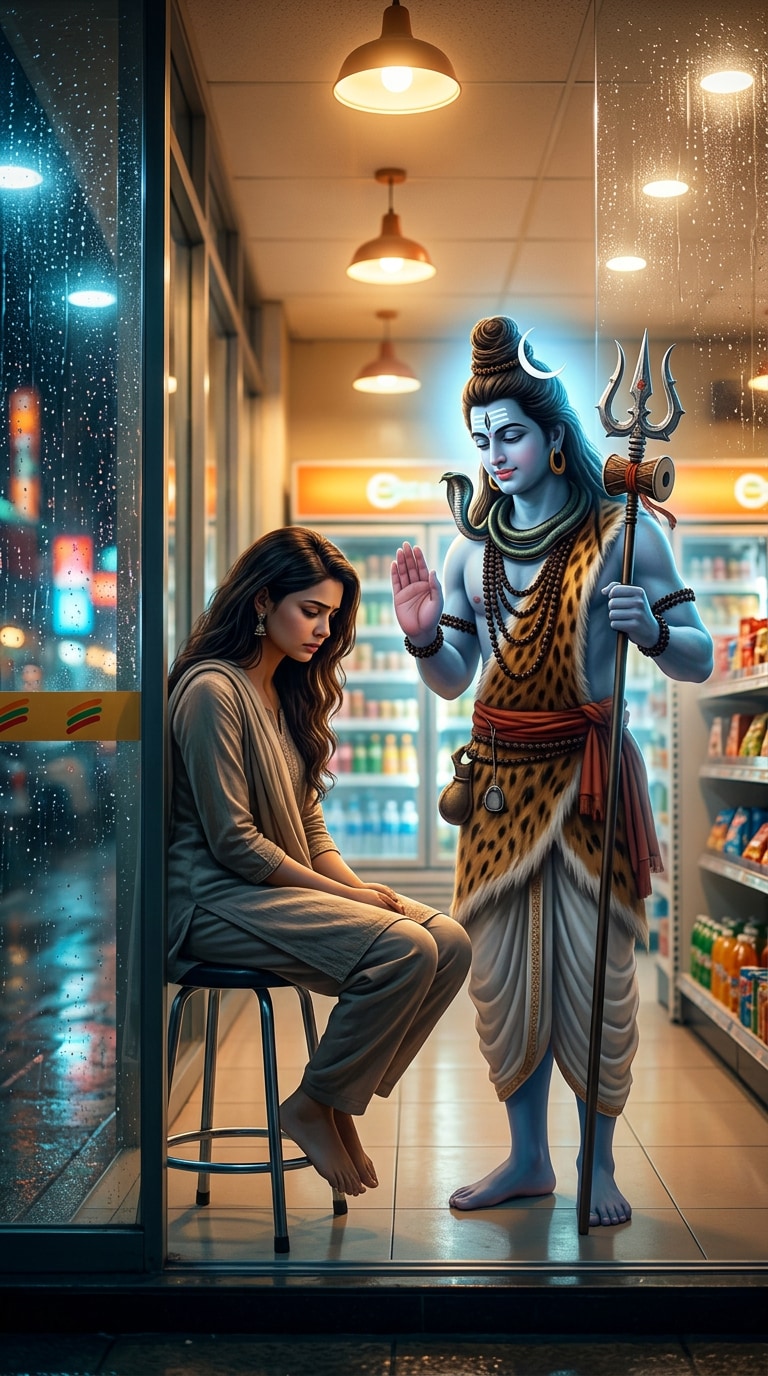 Lord Shiva AI image prompt with divine comfort scene