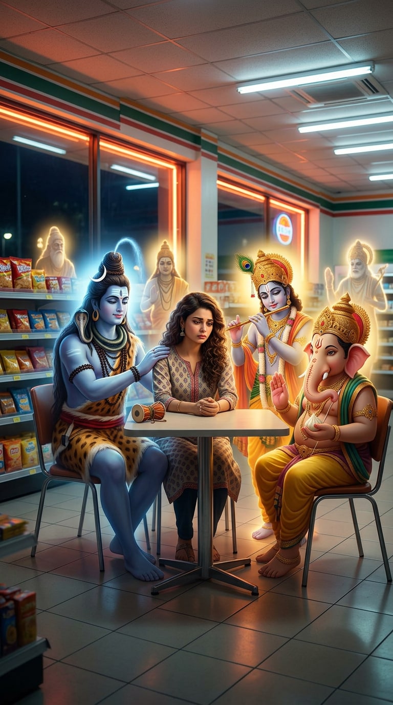 Reference image AI prompt with Hindu deities
