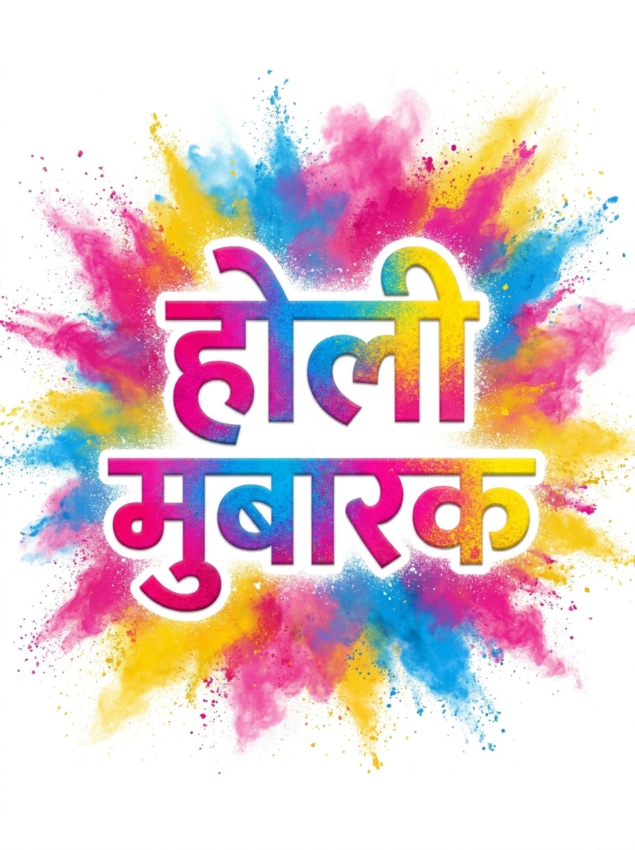 Holi Color Splash Text