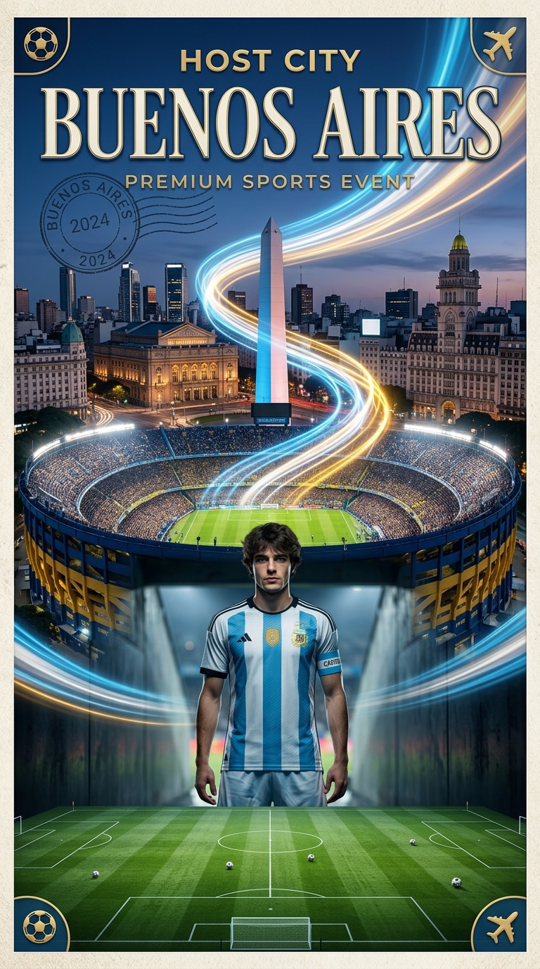 Host city football match poster prompt