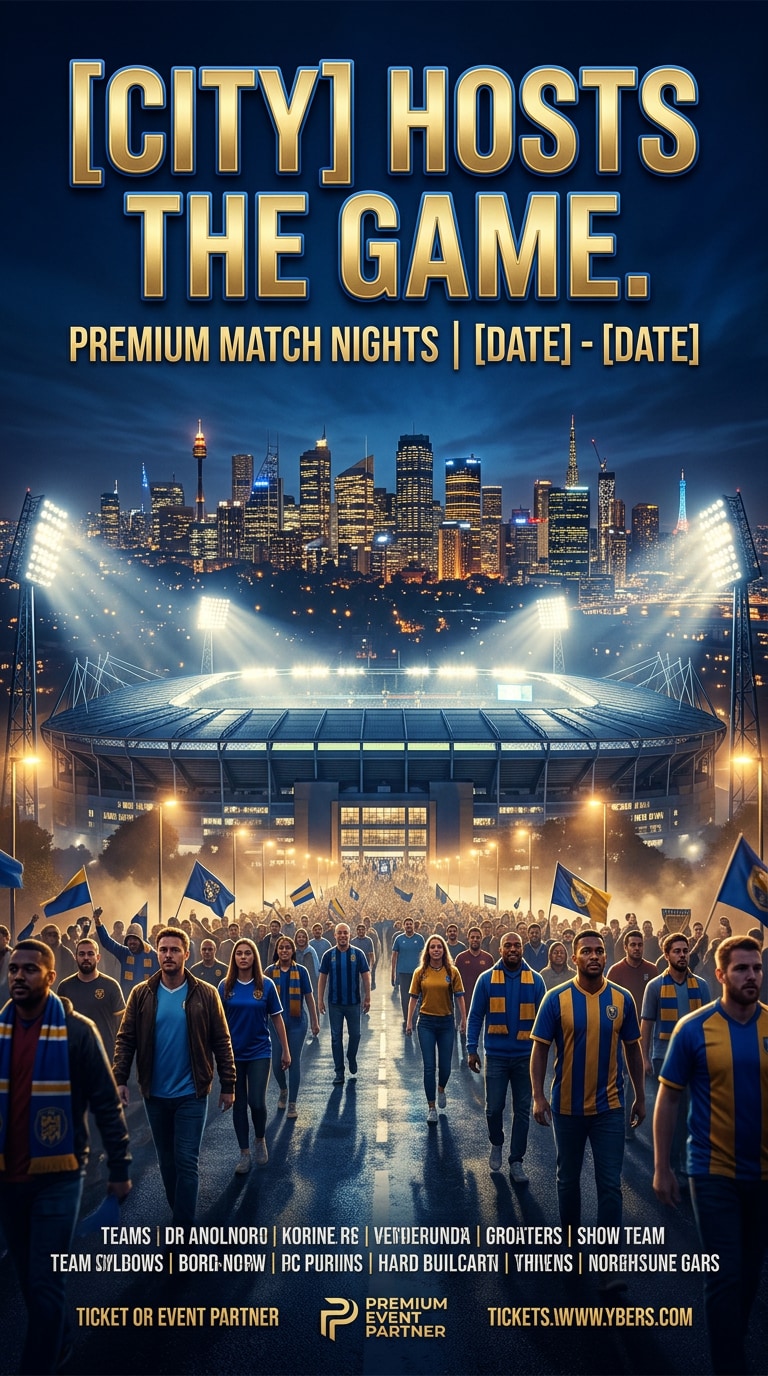 Night stadium skyline football poster prompt