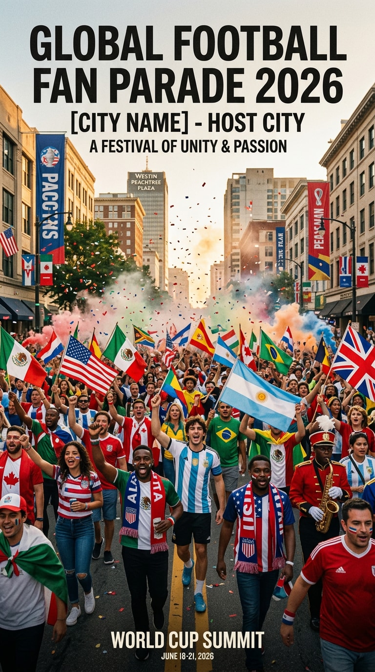 Football tournament airport arrival poster prompt