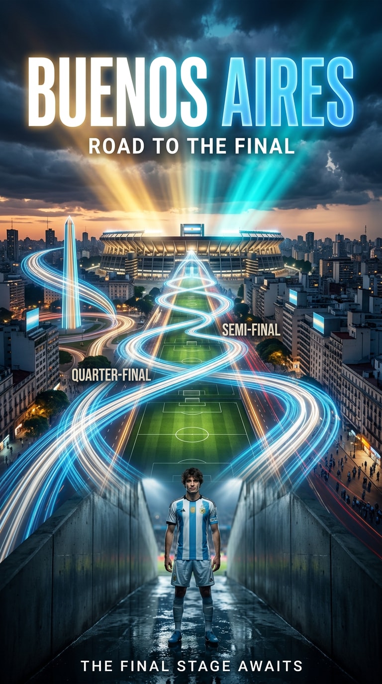 Road to final football city poster prompt
