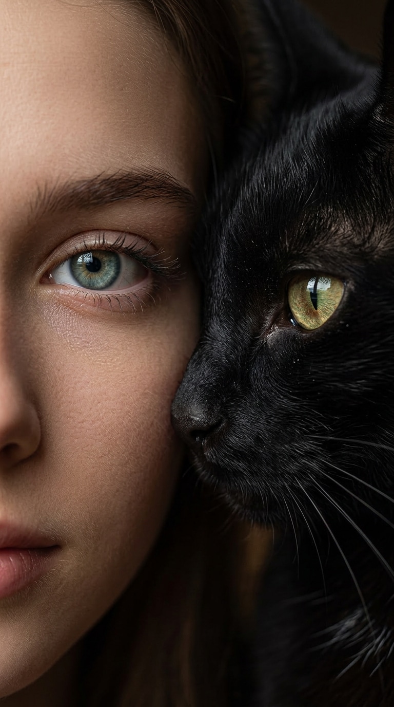 Puppy and human face close-up AI prompt