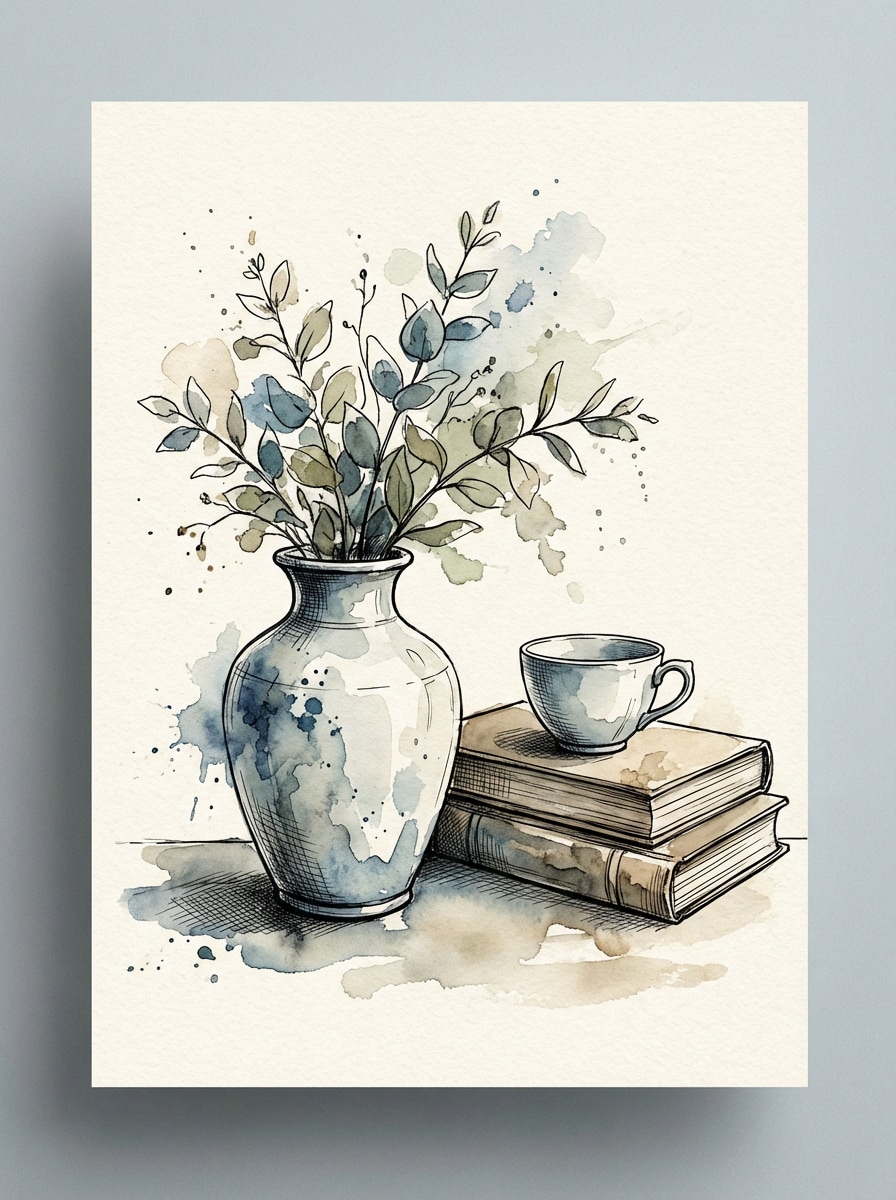 Ink and Wash Watercolor