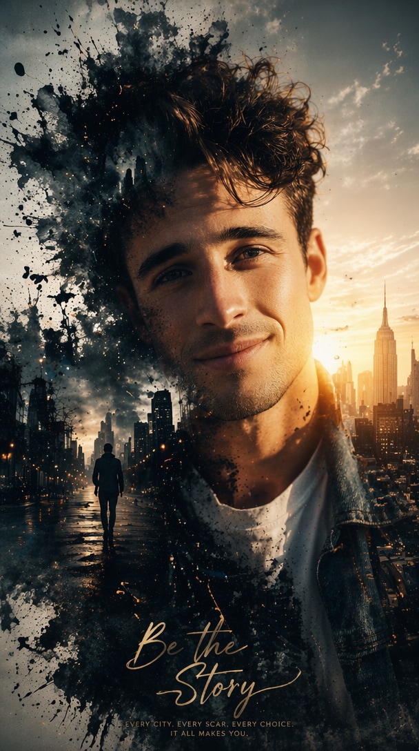 Double Exposure Ink Splash Prompt