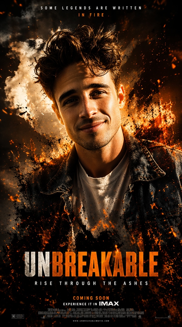Fire and Ink Splash Poster Prompt