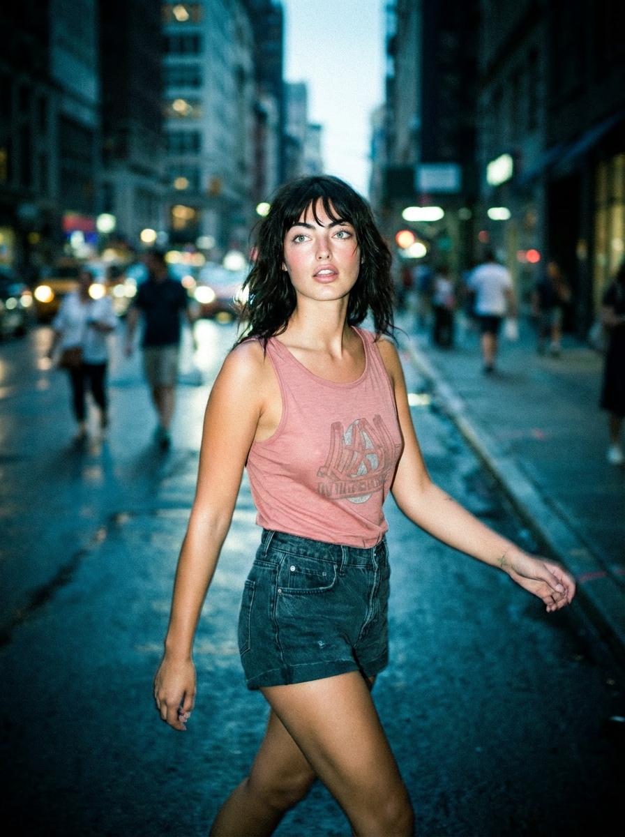 Night Street Flash Shot