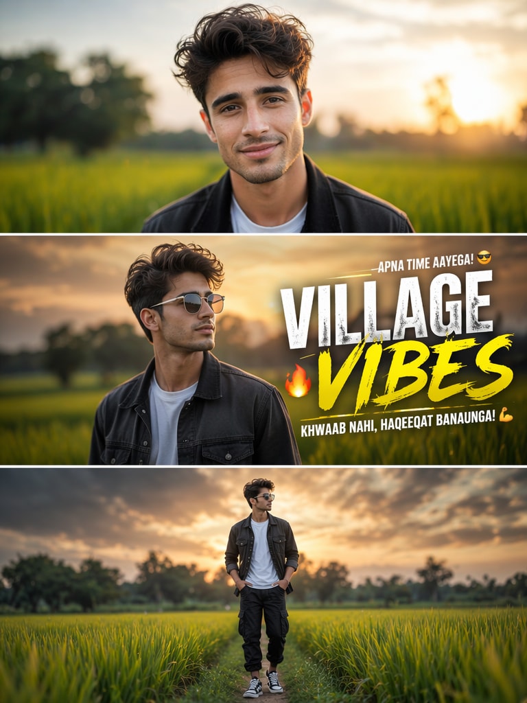 Stylish Village Boy 3 Layer AI Photo Prompt