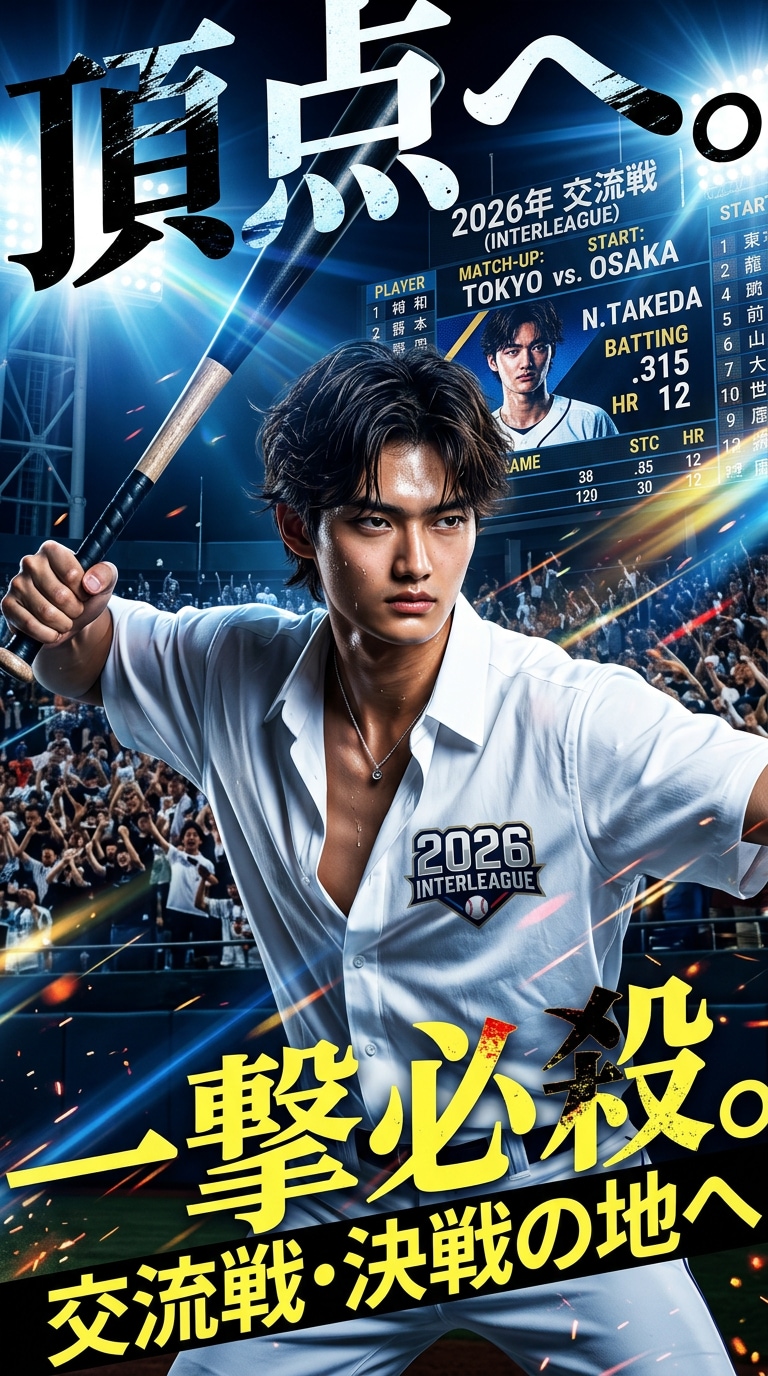 交流戦告知ビジュアル風ポスター