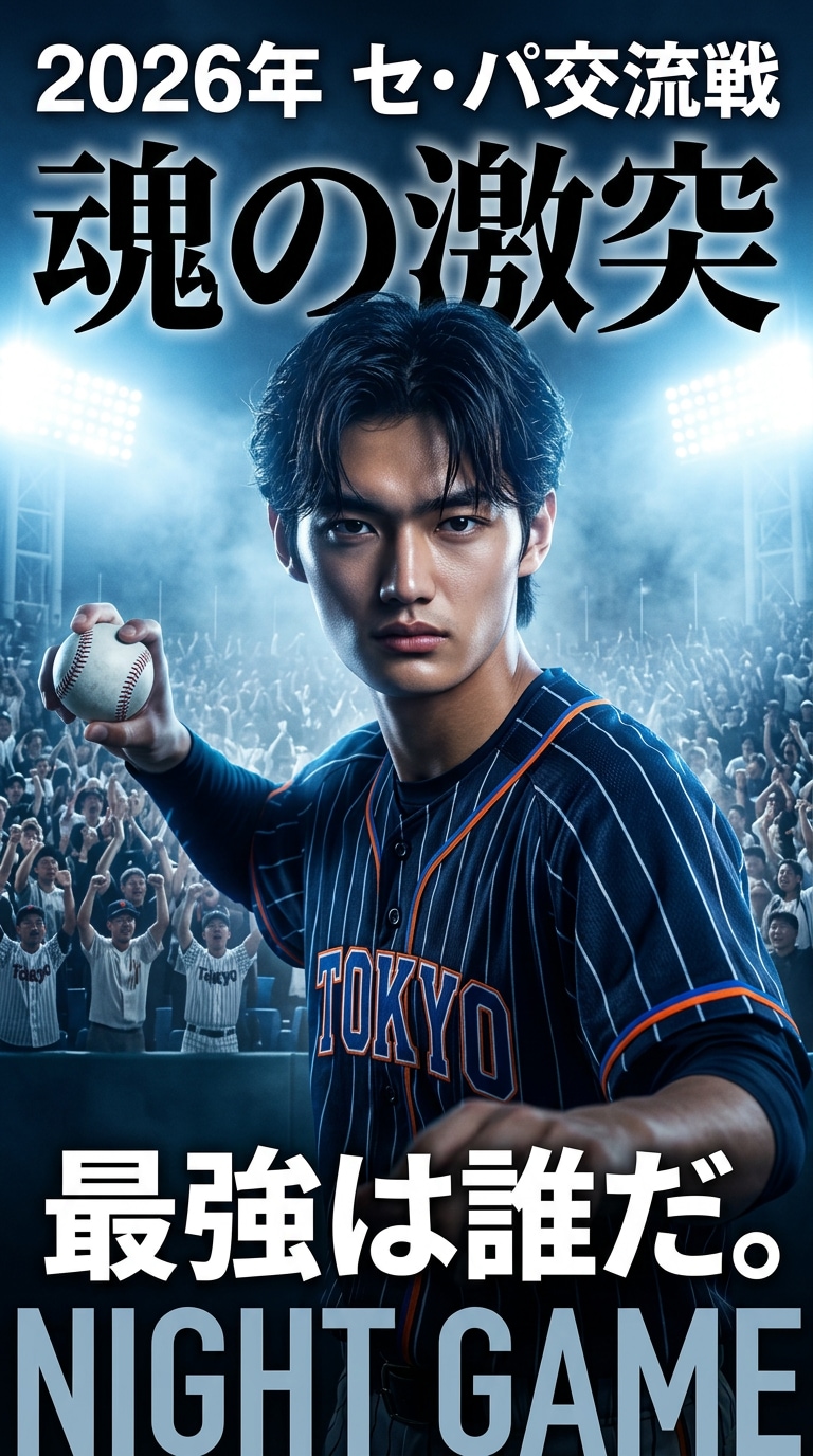 レトロスポーツ誌風の交流戦ポスター