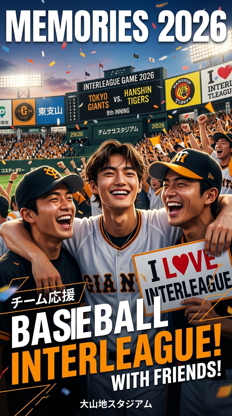 友達と盛り上がる交流戦メモリアルポスター