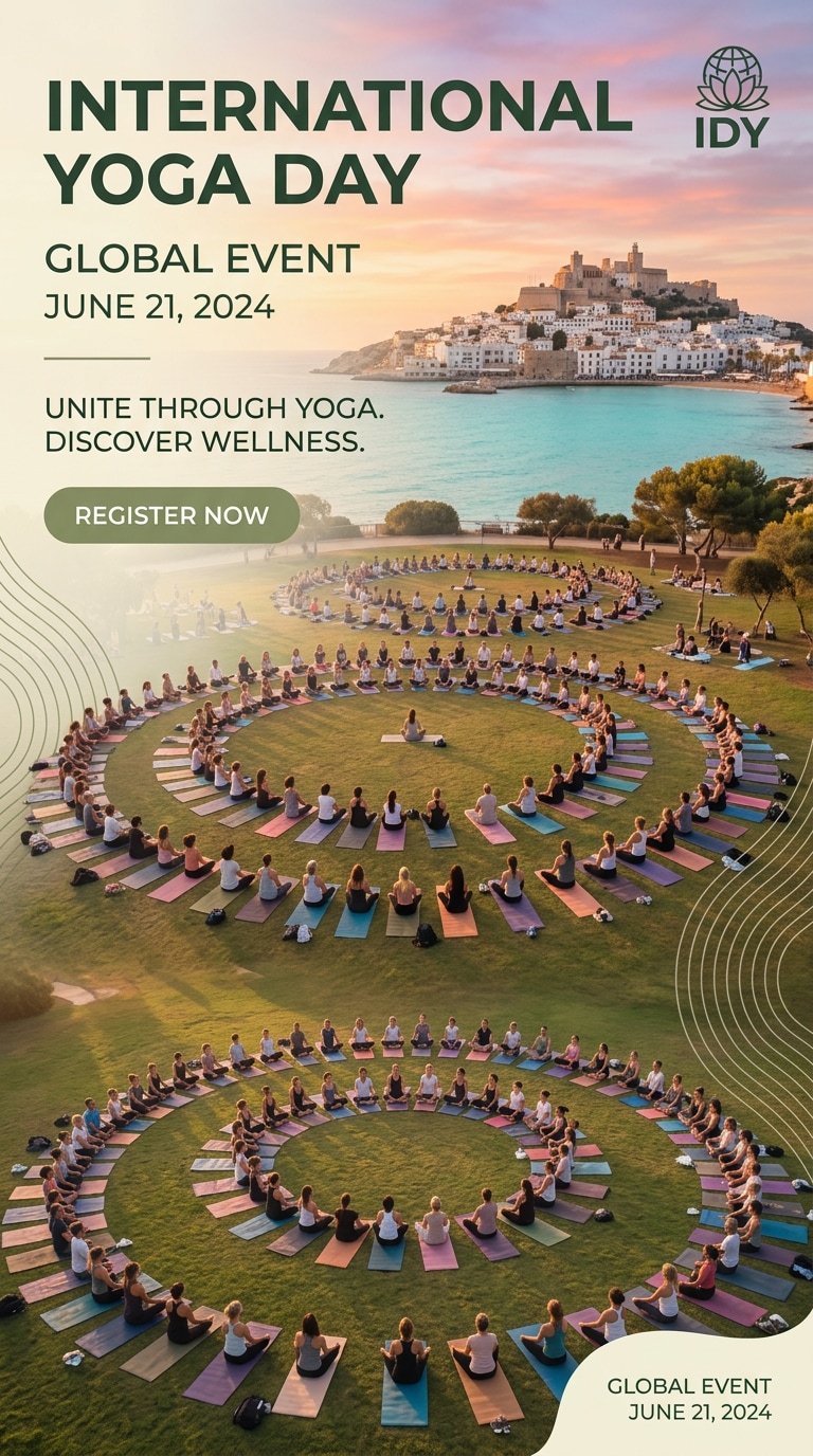 Community yoga event flyer prompt