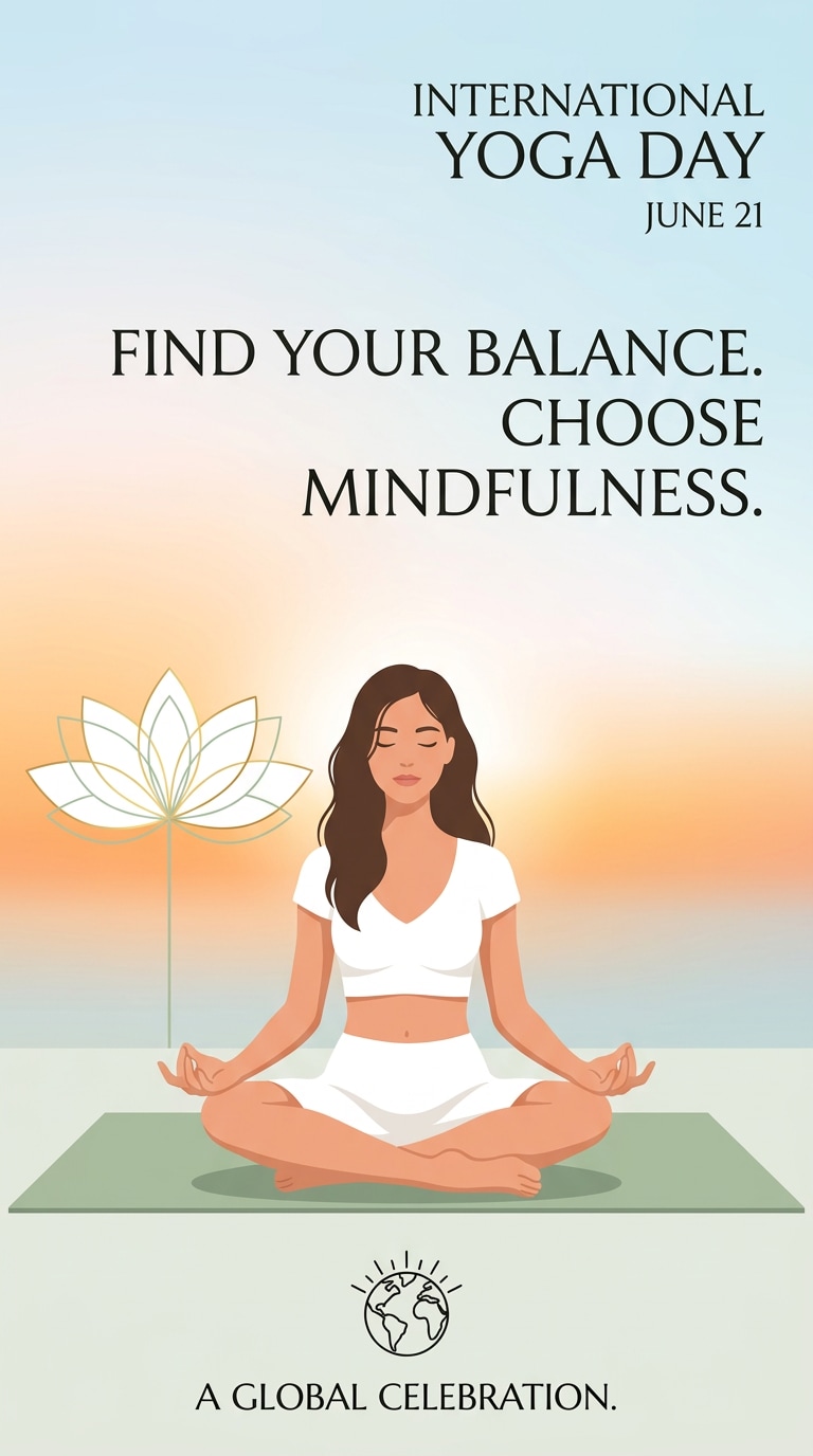 School International Yoga Day poster prompt