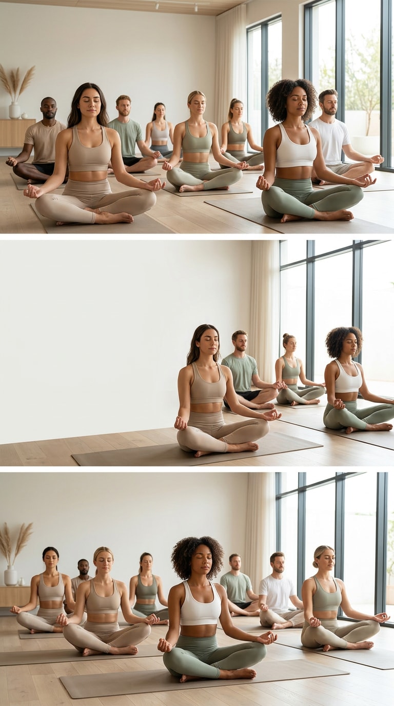 Outdoor yoga event banner prompt