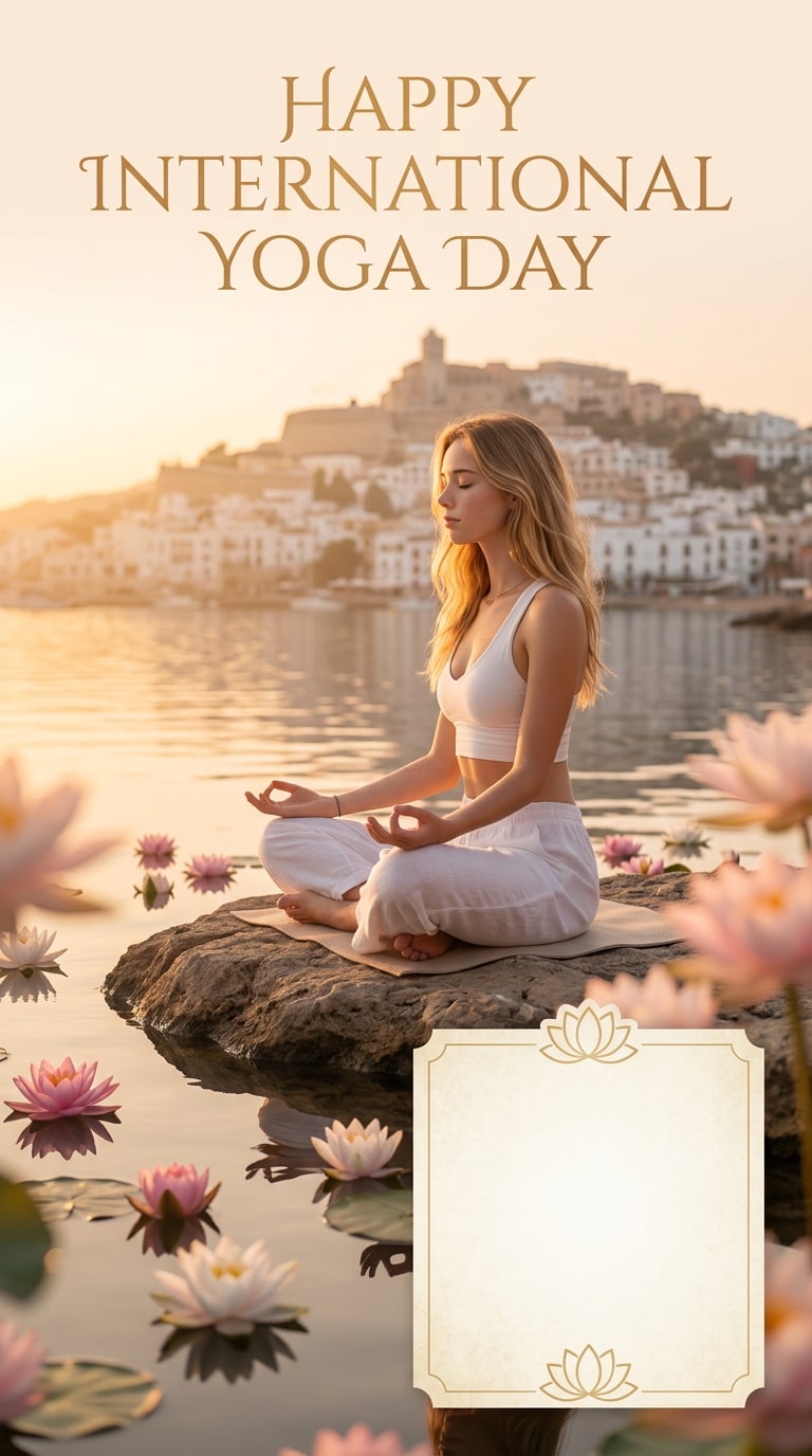 Yoga Day YouTube thumbnail prompt
