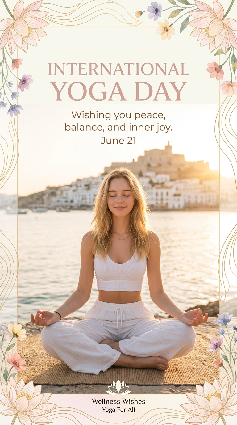 International Yoga Day quote card prompt