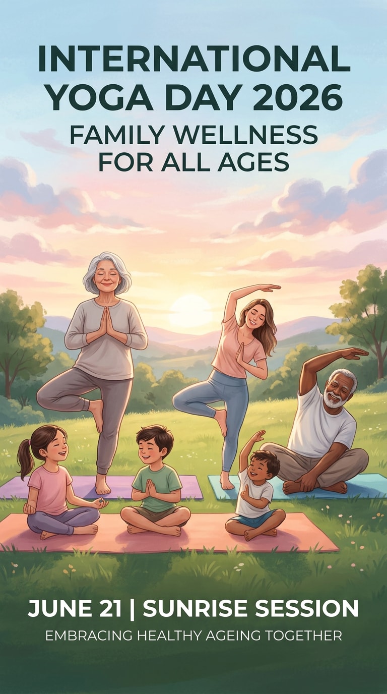 International Yoga Day social media post prompt
