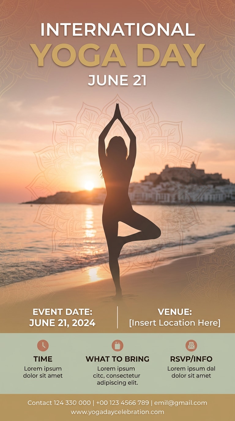 Senior yoga AI prompt for International Yoga Day