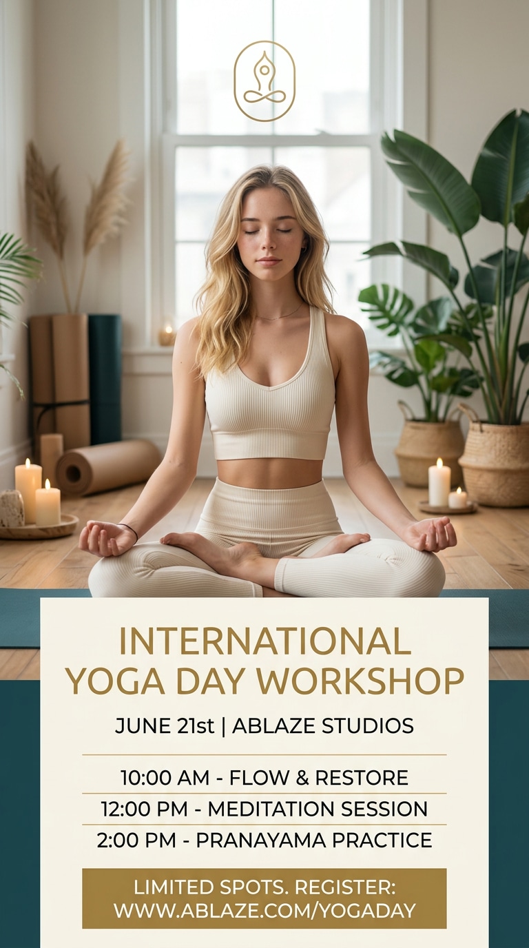 Global International Day of Yoga AI poster prompt