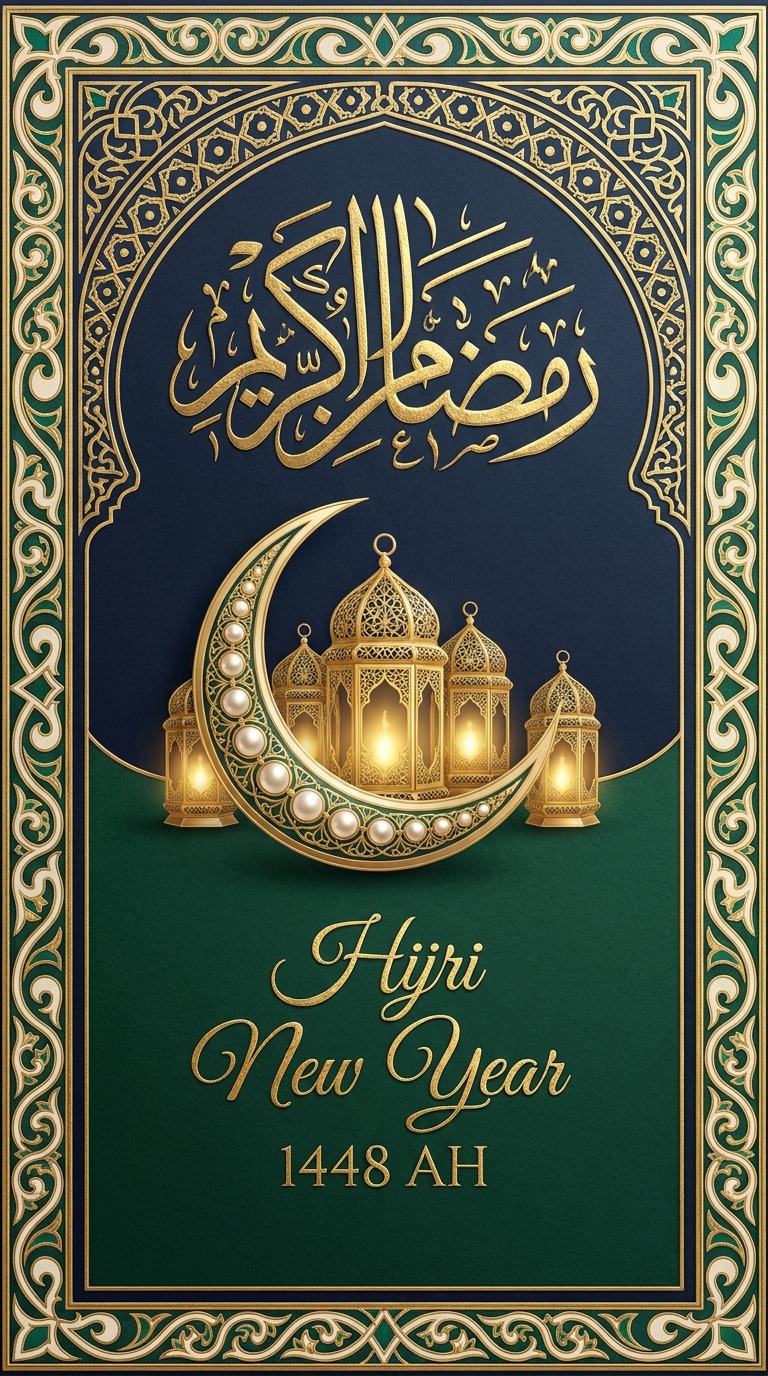 Arabic-style calligraphy Islamic New Year prompt