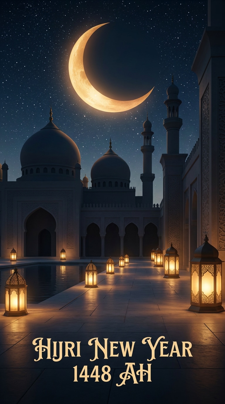 Crescent mosque Islamic New Year prompt