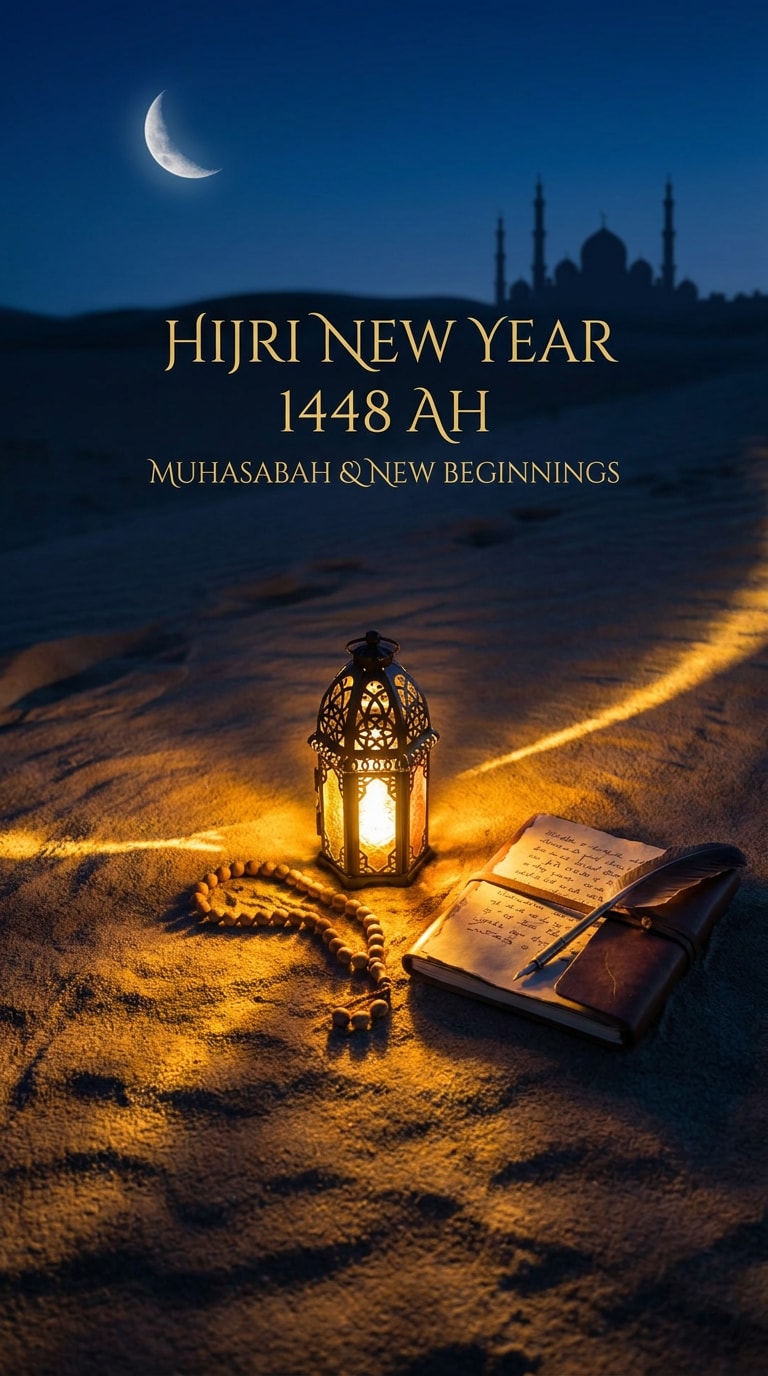Desert night Islamic New Year prompt